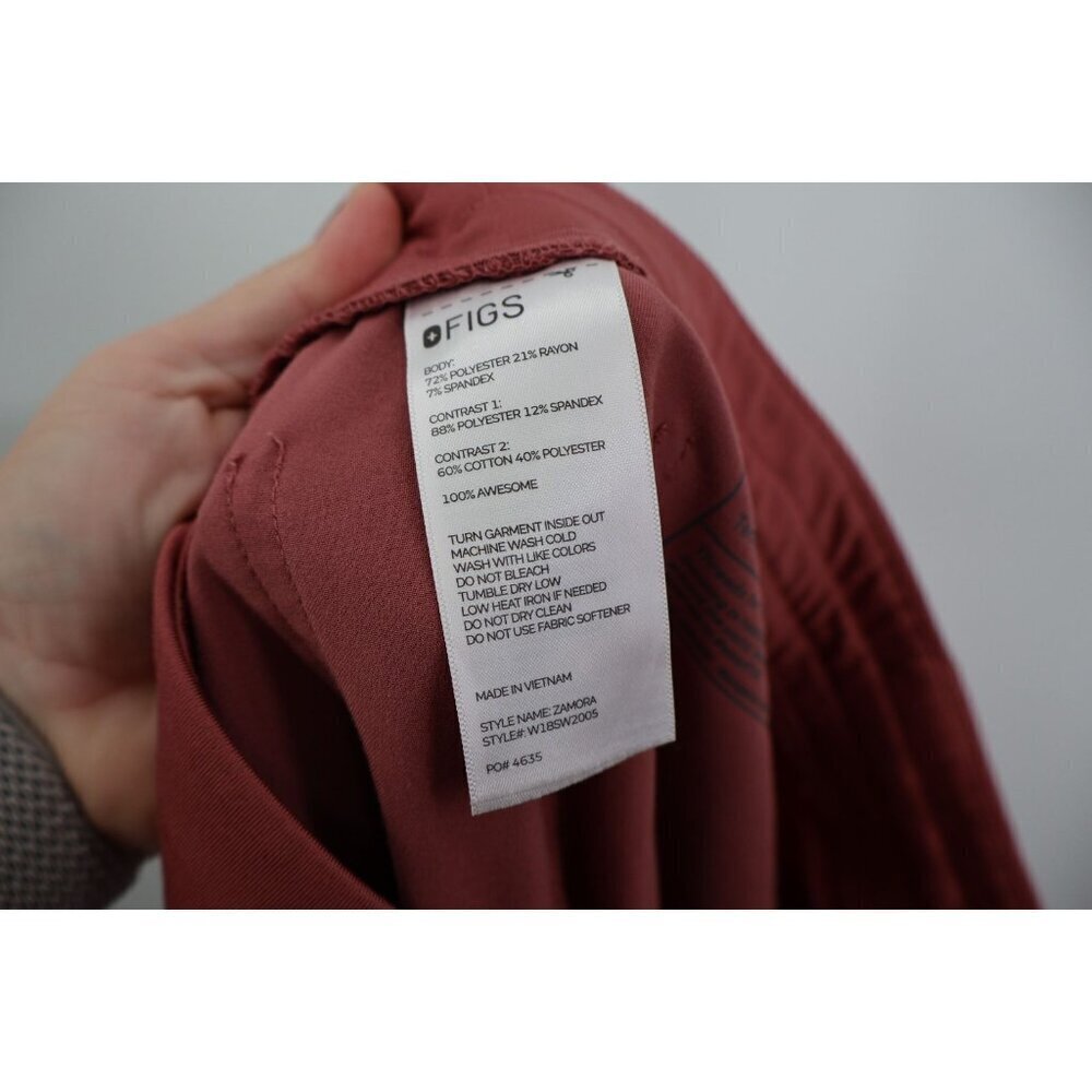 Figs Zamora Jogger Scrub Pants Womens Size XS Salmon Mauve Drawstring Nursing - Picture 9 of 13
